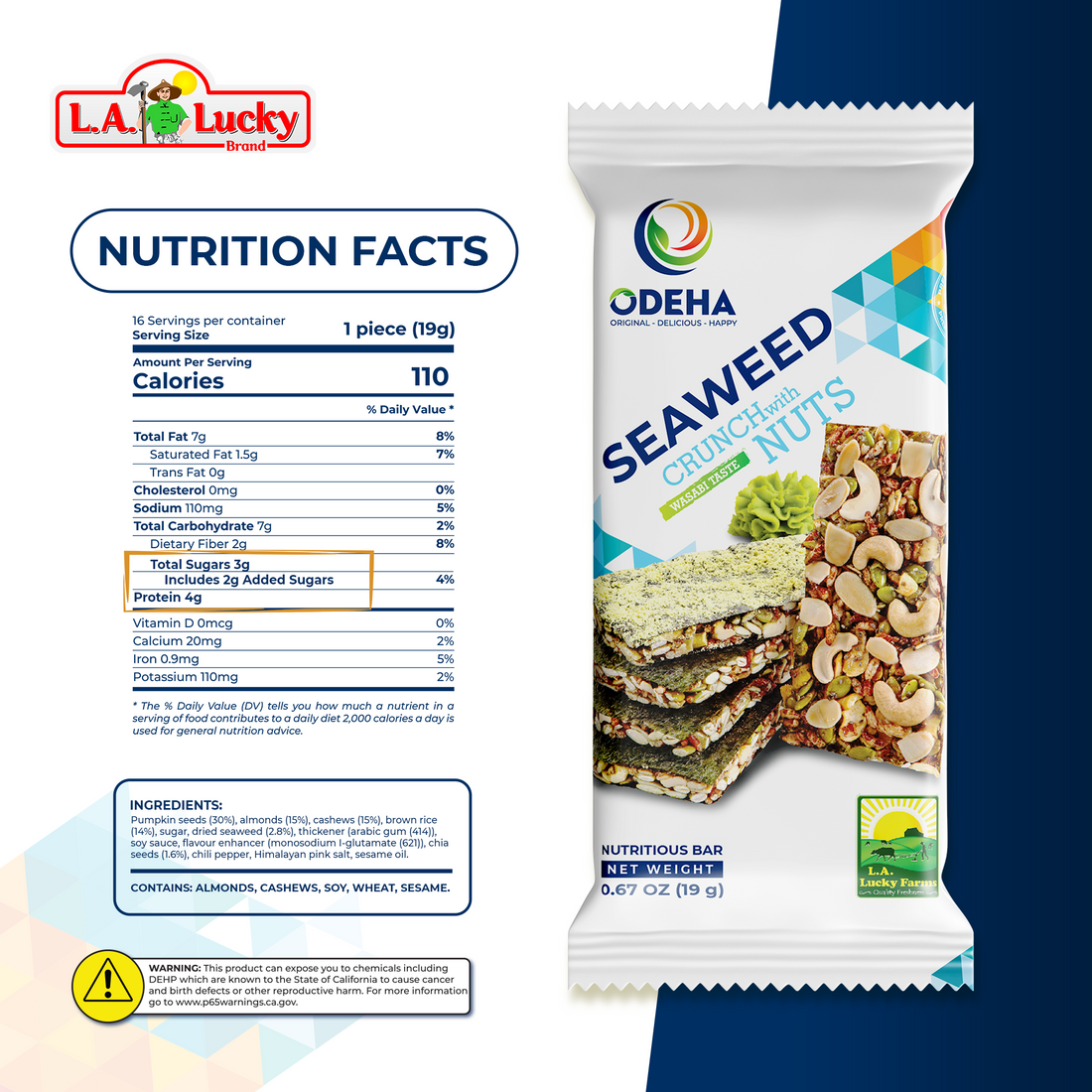 ODEHA Seaweed Crunch with Nuts - Wasabi Taste