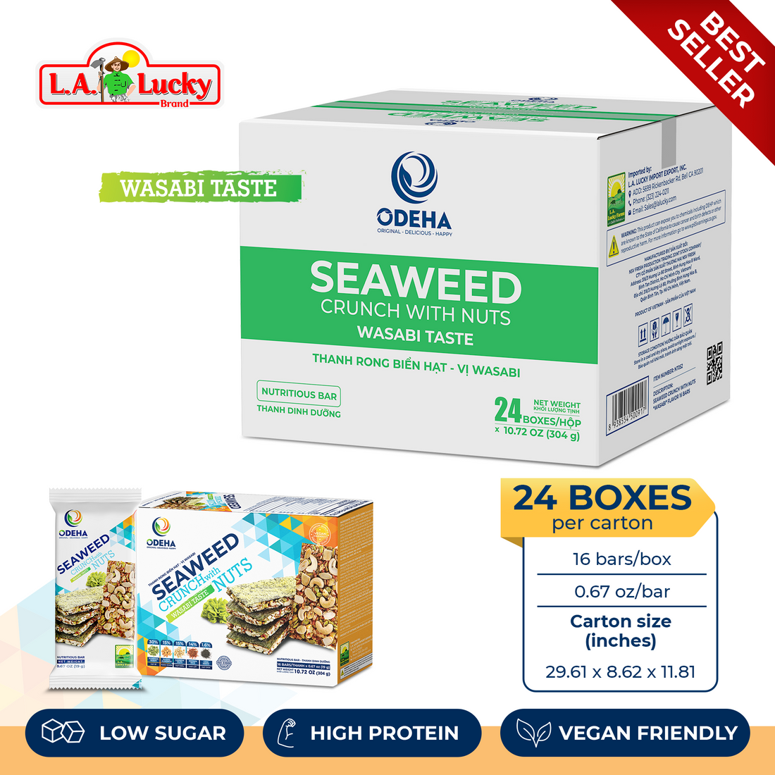 ODEHA Seaweed Crunch with Nuts - Wasabi Taste – Carton