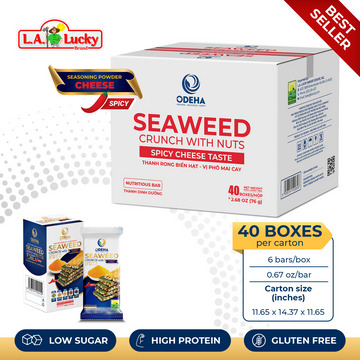 ODEHA Seaweed Crunch with Nuts – Spicy Cheese Taste – Carton