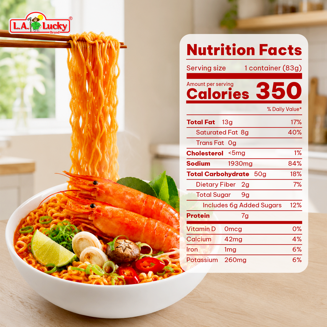 Acecook Mi Lau Thai Shrimp Flavor Instant Noodles, Thai Hot Pot Style, 30 Bags