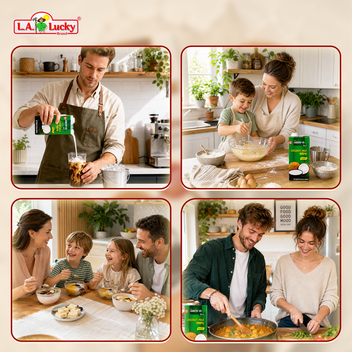 AROY-D 100% UHT coconut milk 1 L for cooking and baking