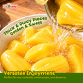 Juicy golden jackfruit pieces in syrup for drinks and desserts
