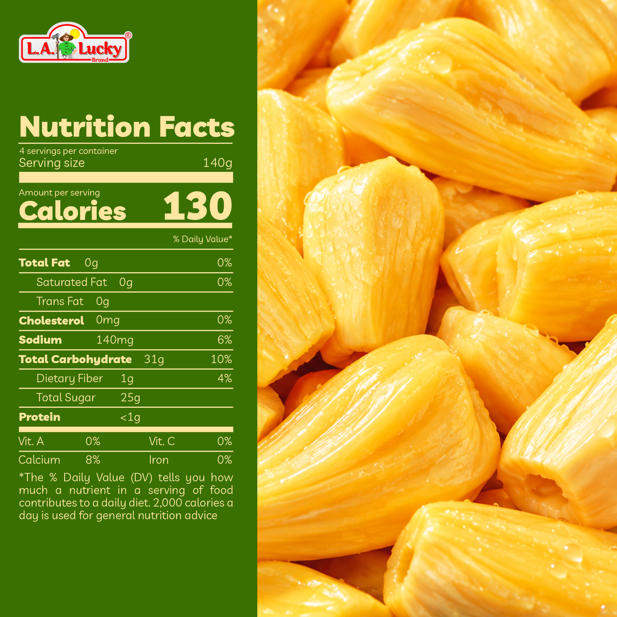 Nutrition information for AROY-D Jackfruit in Syrup