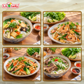 Rice stick noodles served in pho, stir-fry, and vegetable noodle bowls