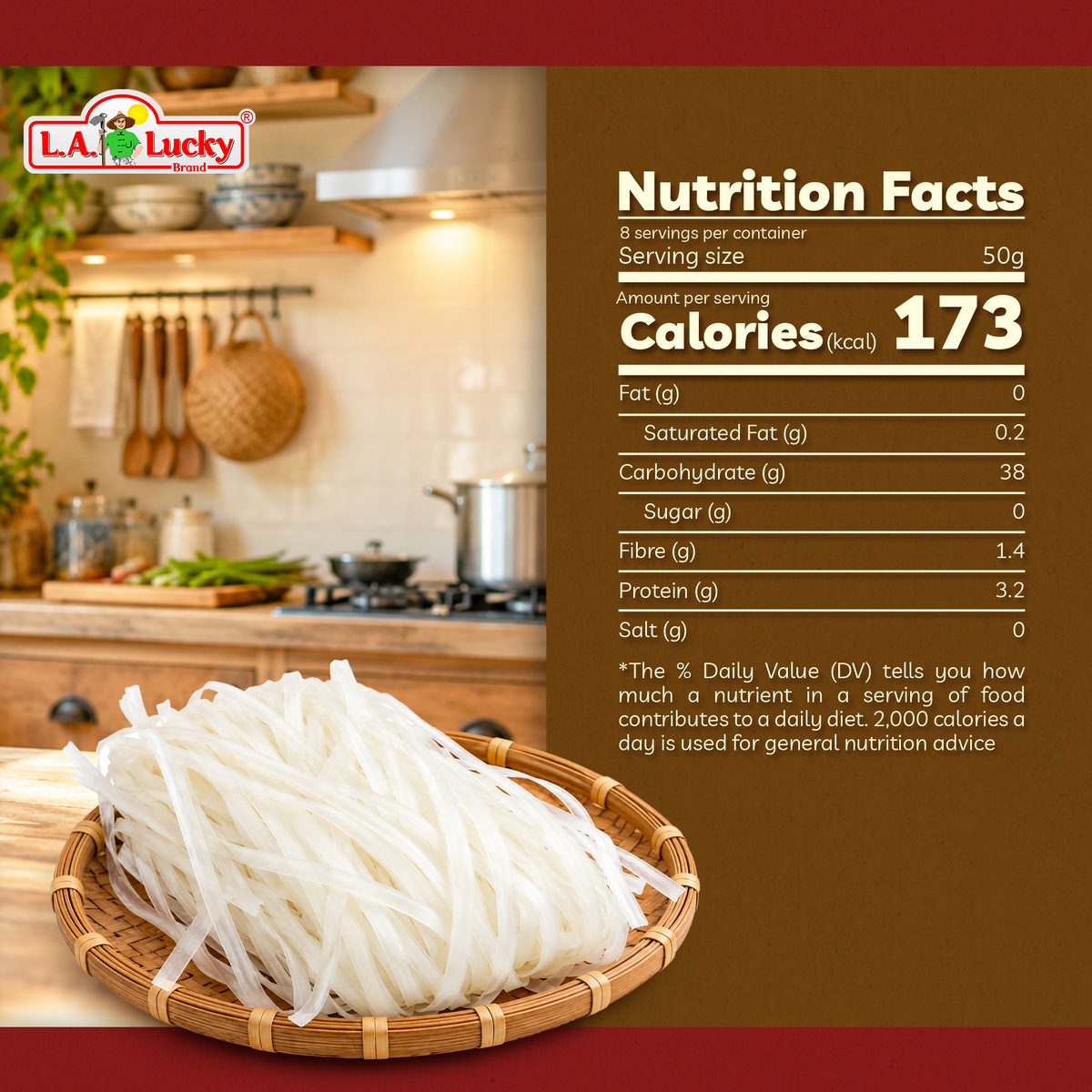 Bangkok Elephant rice stick noodles nutrition information