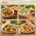 Rice stick noodles served in pho, stir-fry, and vegetable noodle bowls