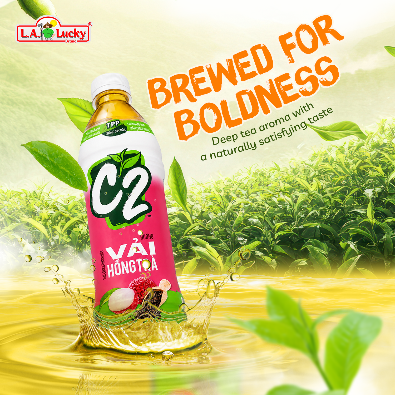 C2 Lychee Black Tea with deep tea aroma
