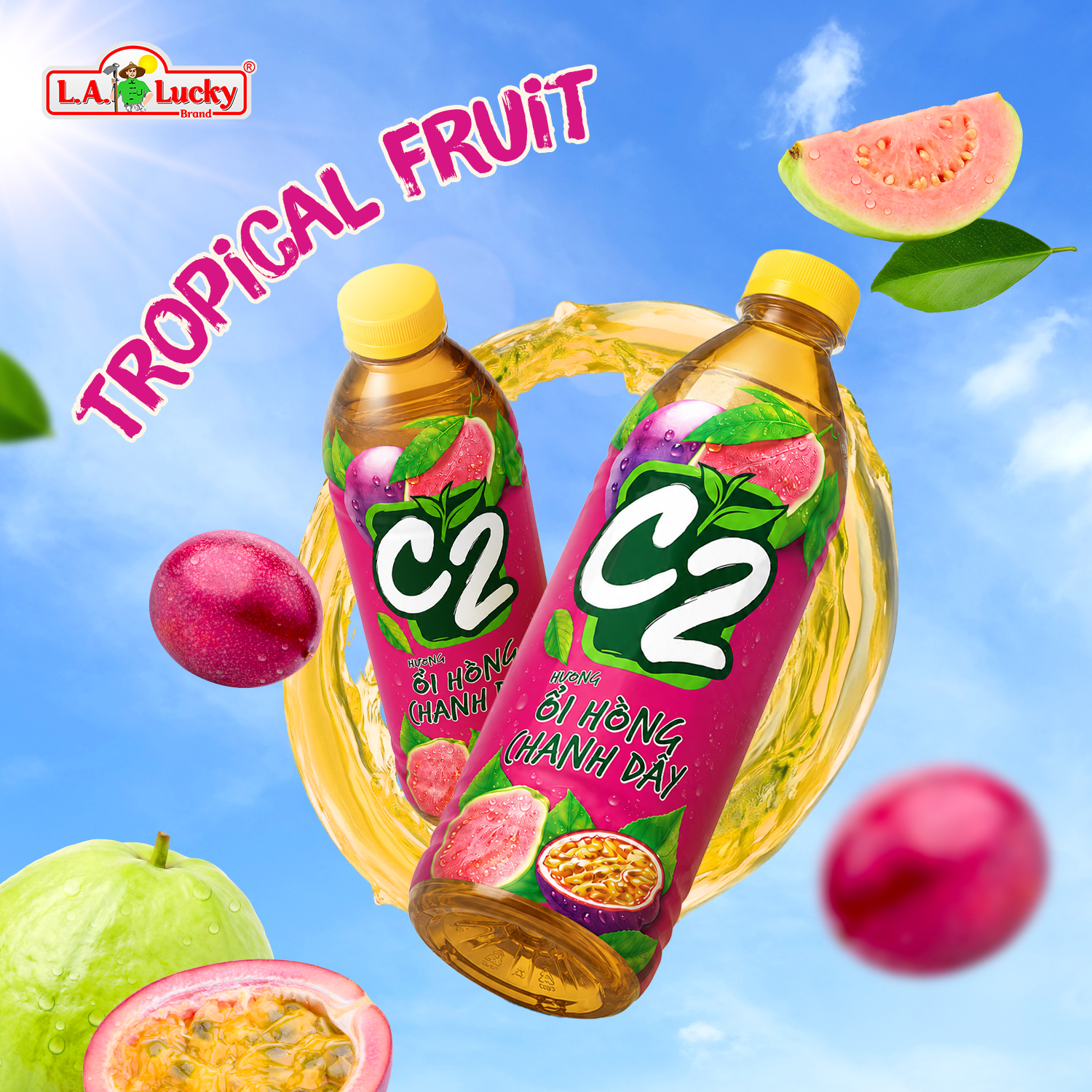 C2 Pink Guava Passionfruit Green Tea 455 mL fruit flavor