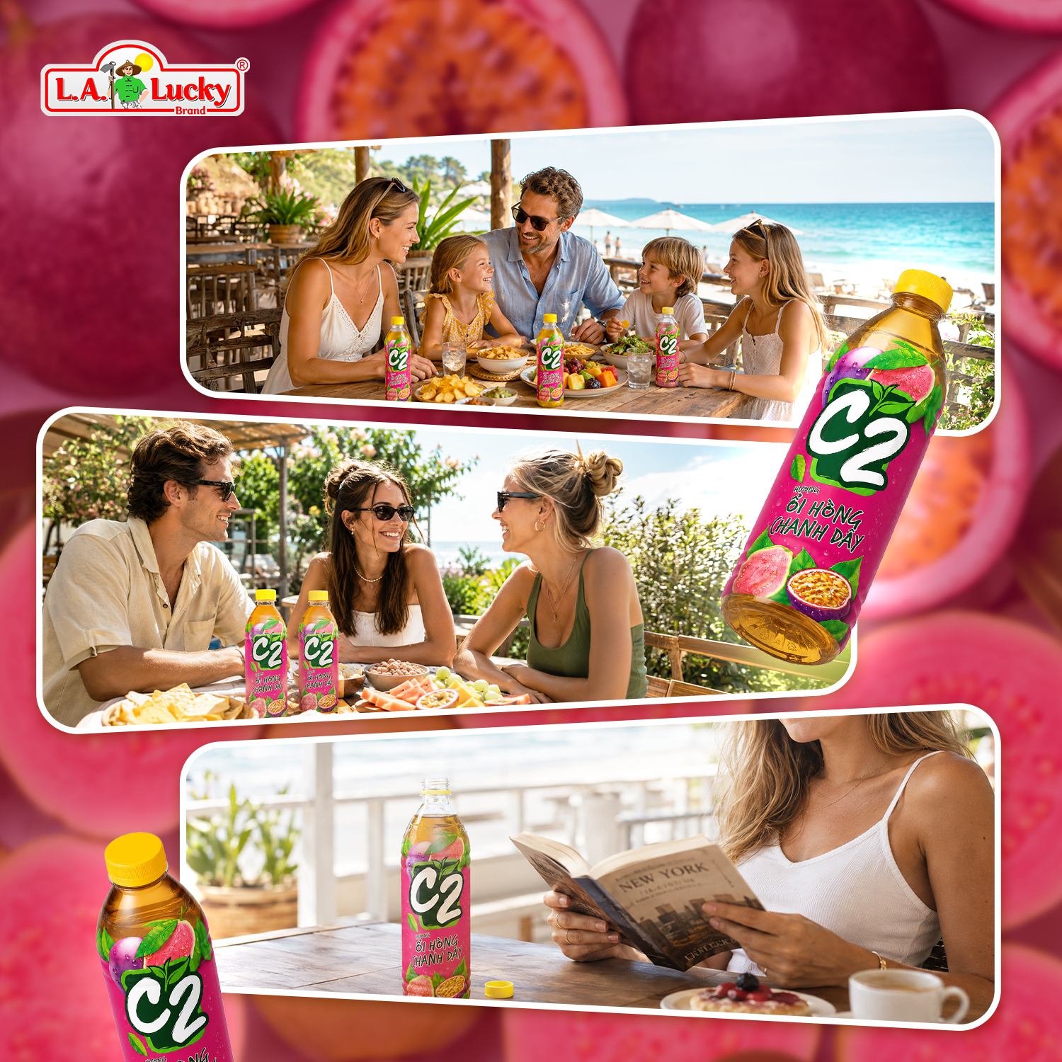 C2 Pink Guava Passionfruit Green Tea 455 mL serving idea