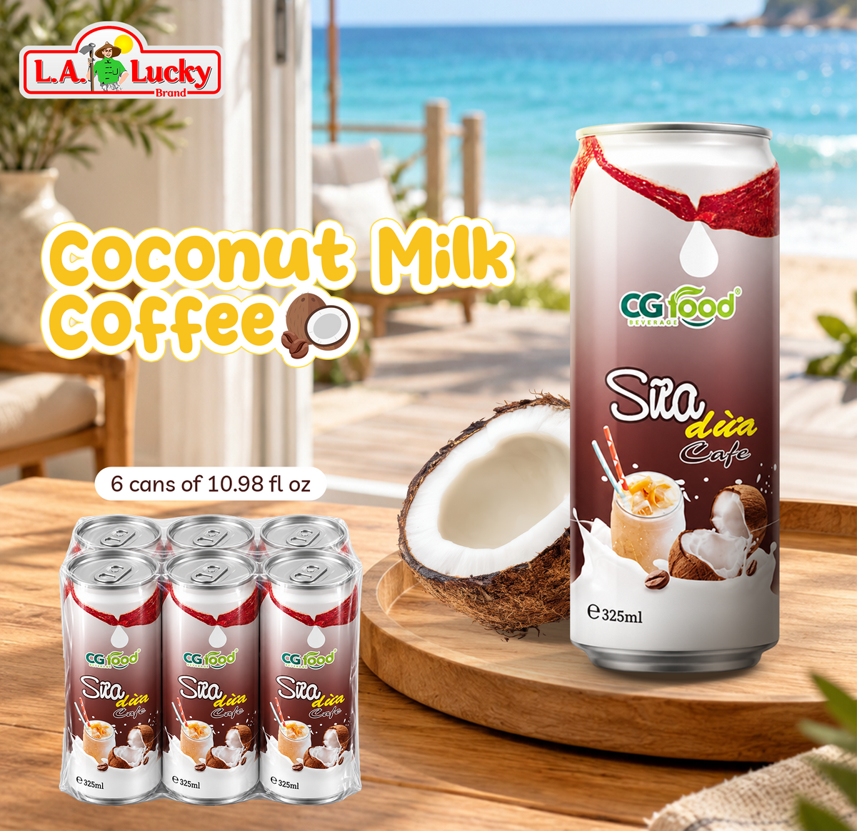 CG Coconut Milk Coffee 325 mL pack of 6 product view
