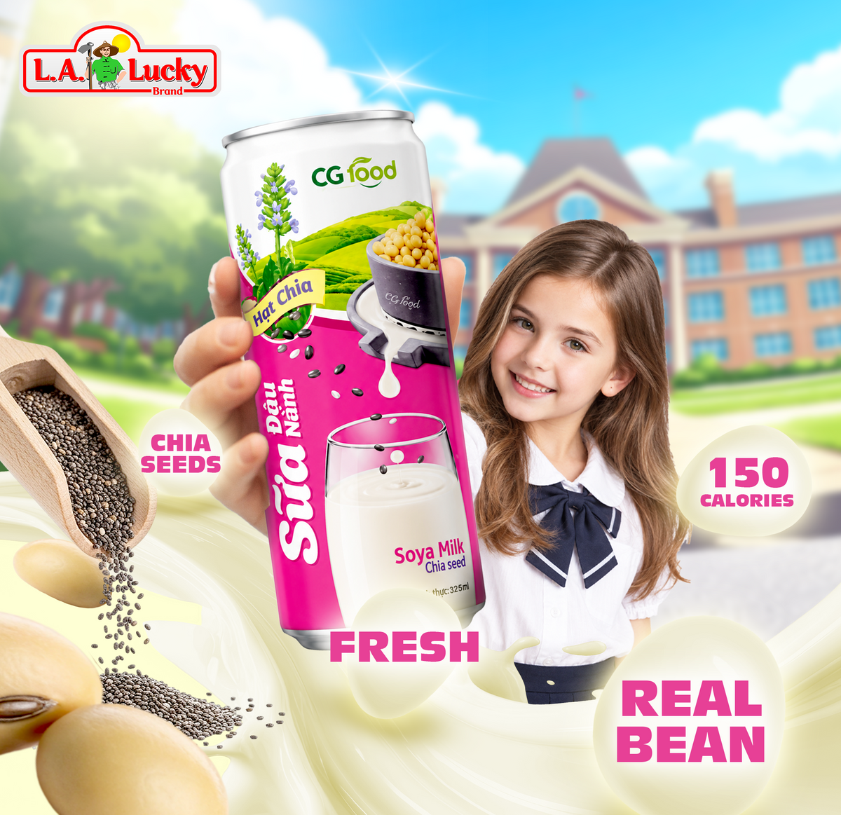 CG Food Soya Milk Chia Seed 325 mL can product detail