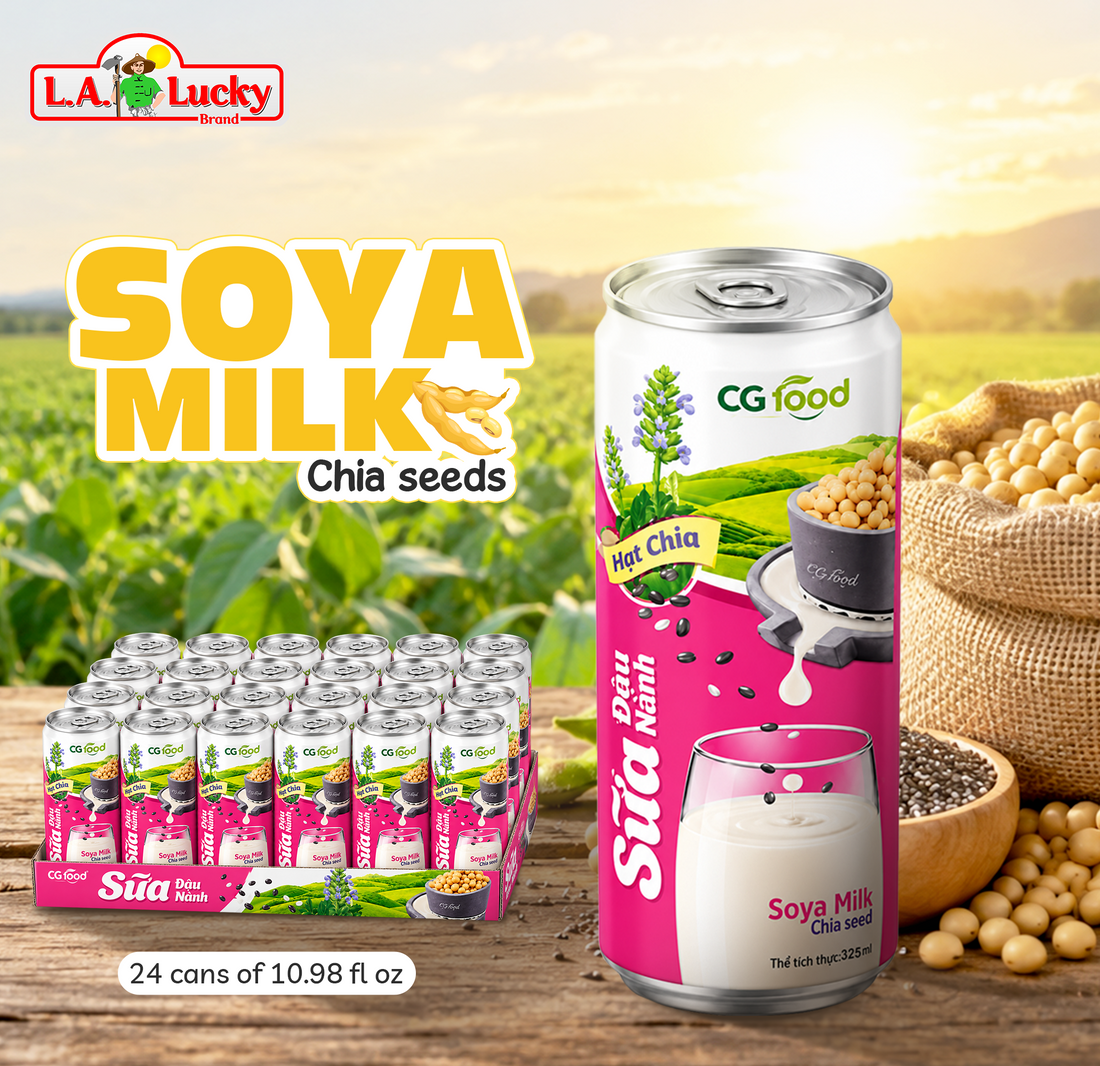 CG Food Soya Milk with Chia Seed 325 mL cans, Pack of 6