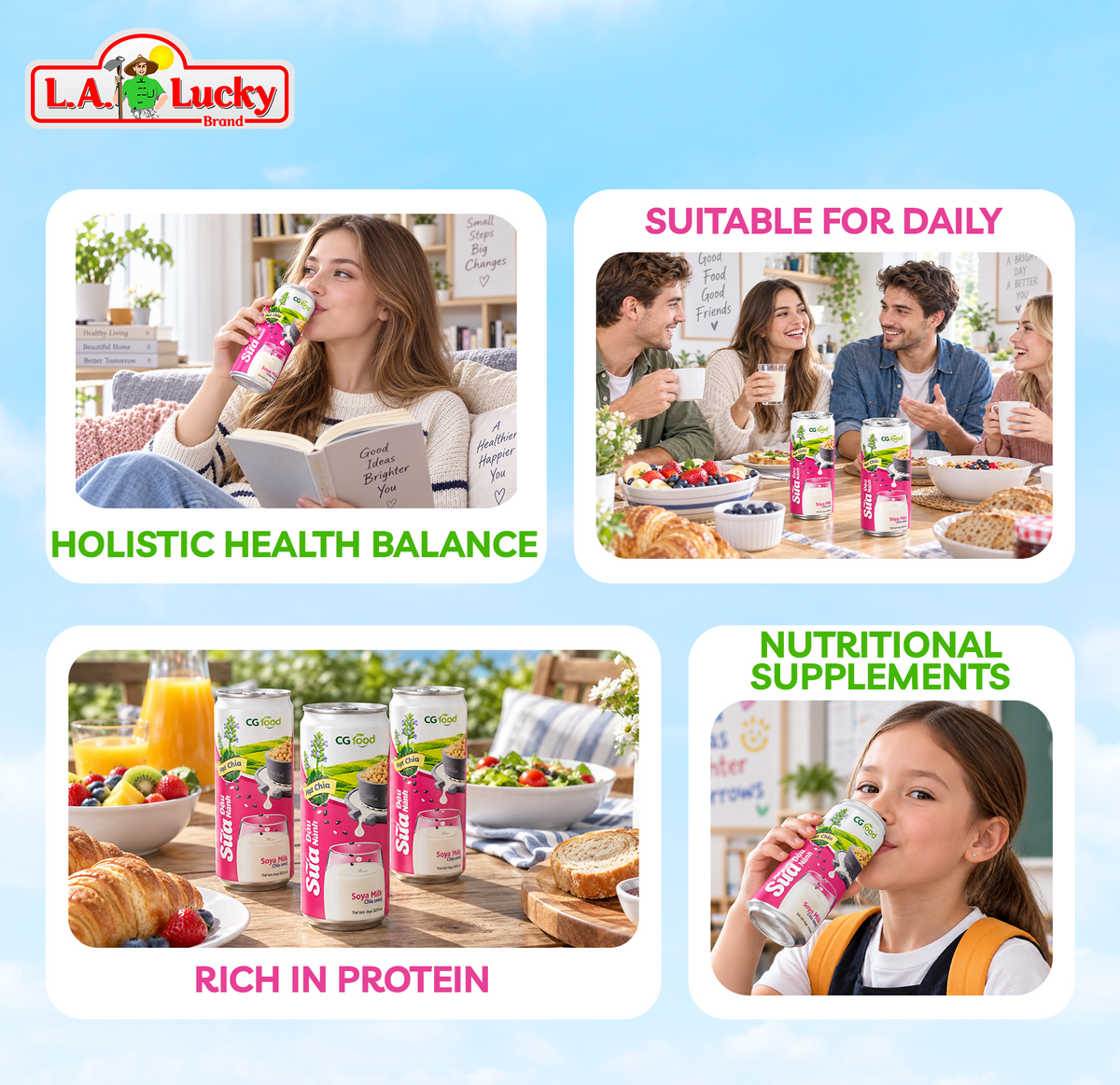 CG Food Soya Milk with Chia Seed serving idea