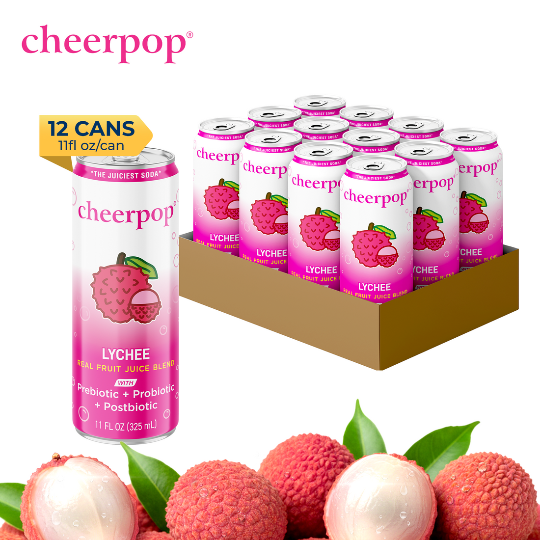 The Fruit Juice Soda - Lychee, 11 fl oz