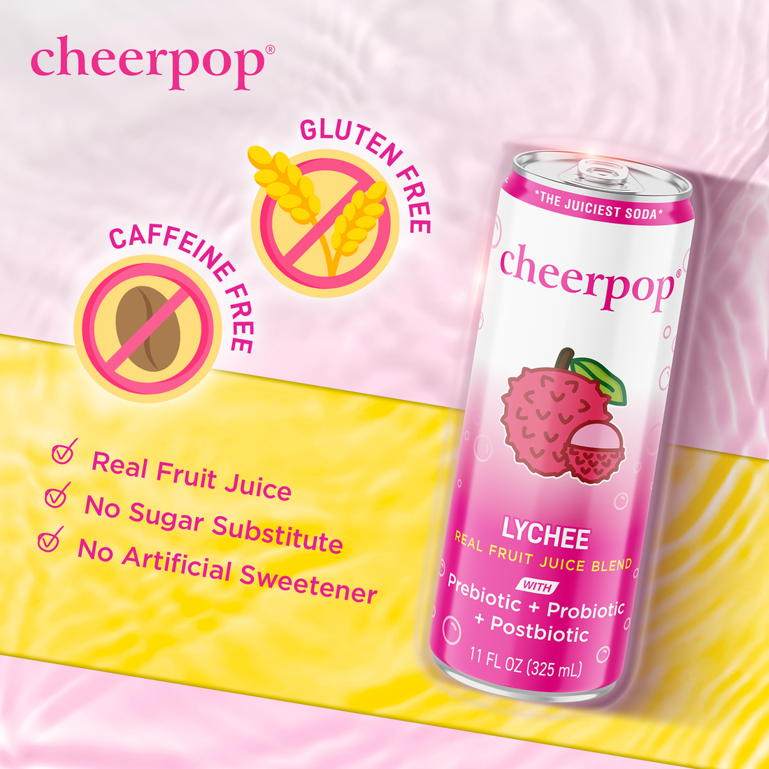 Cheerpop Lychee Sparkling Fruit Juice Blend, 11 fl oz