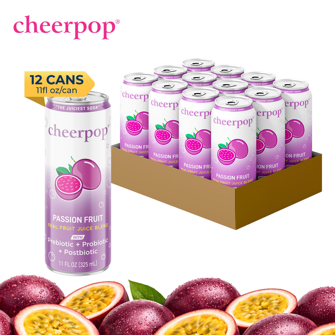 The Fruit Juice Soda - Passion Fruit, 11 fl oz