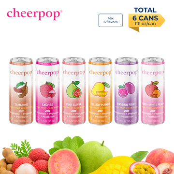Cheerpop Sparkling Fruit Juice Blend Variety Pack – 6 Flavors