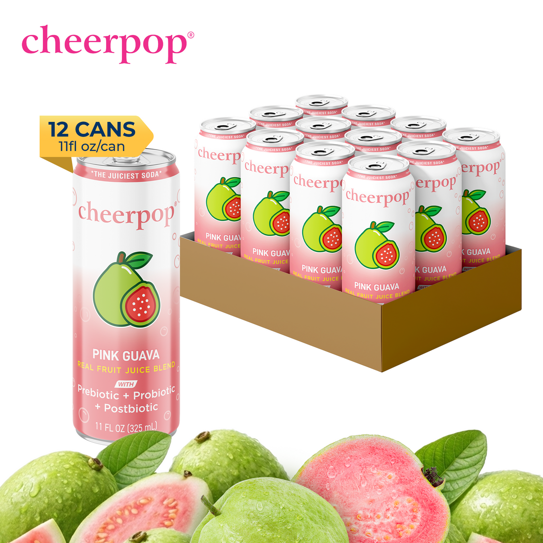 The Fruit Juice Soda - Pink Guava, 11 fl oz
