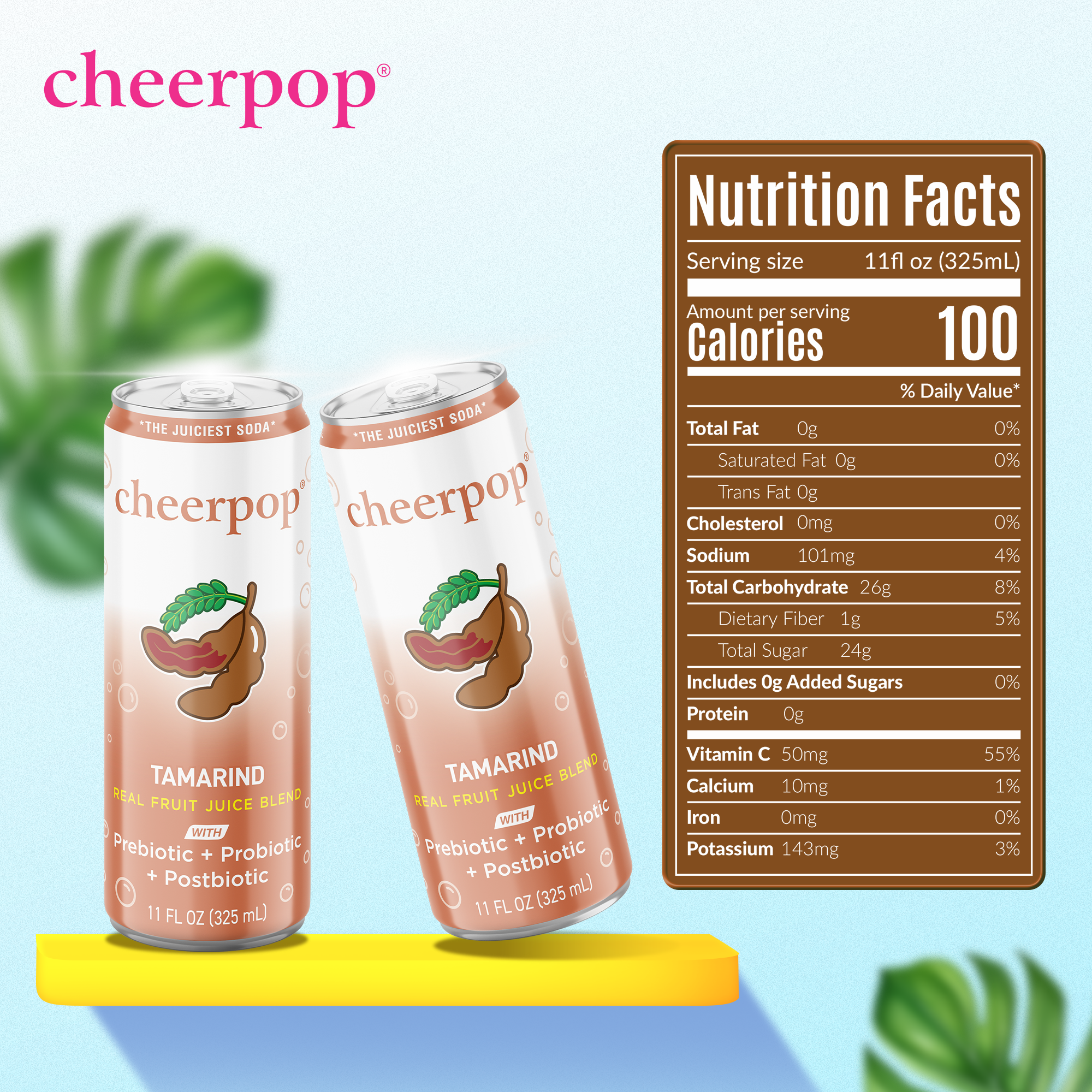 Cheerpop Tamarind Sparkling Fruit Juice Blend, 11 fl oz – L.A. Lucky Global