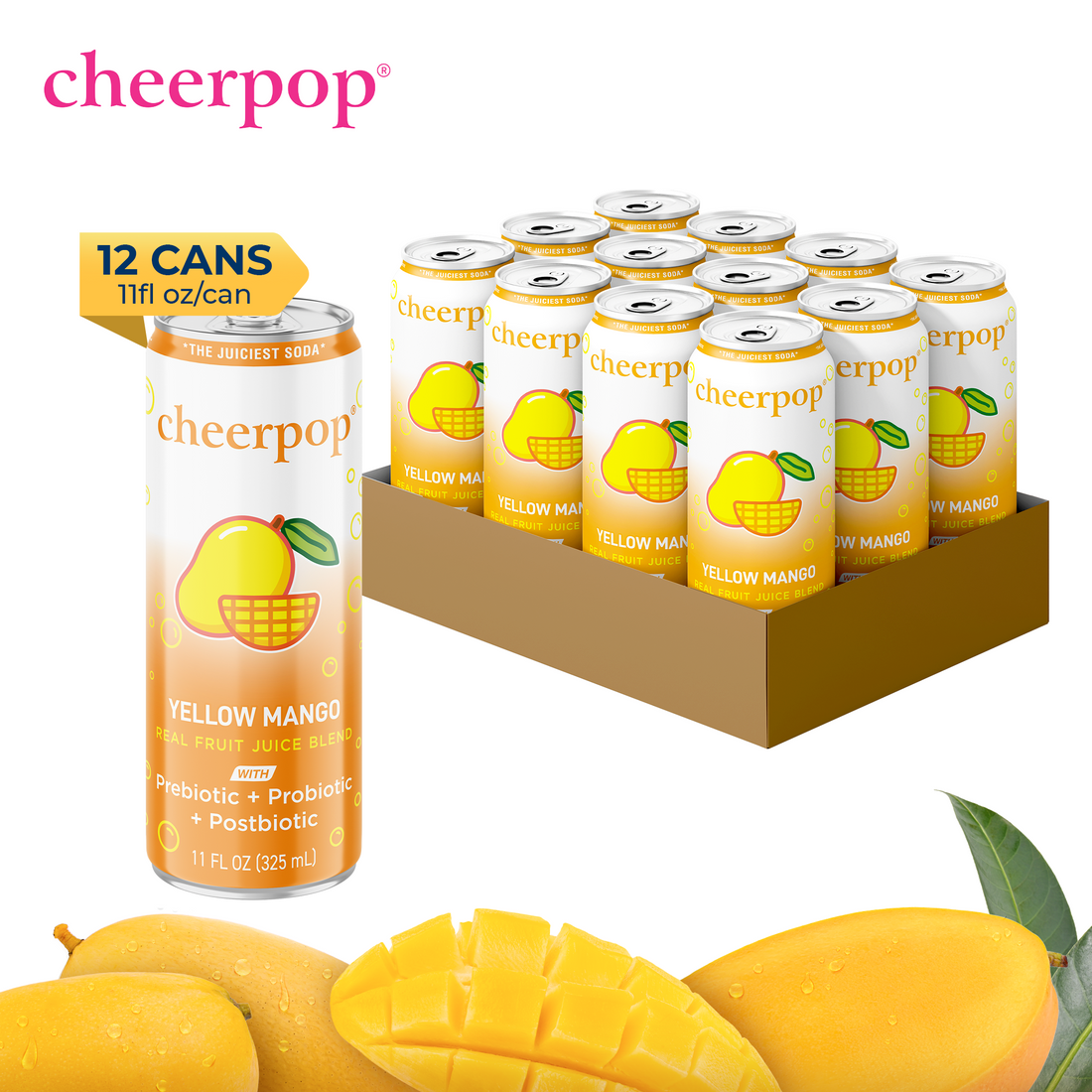 The Fruit Juice Soda - Yellow Mango, 11 fl oz