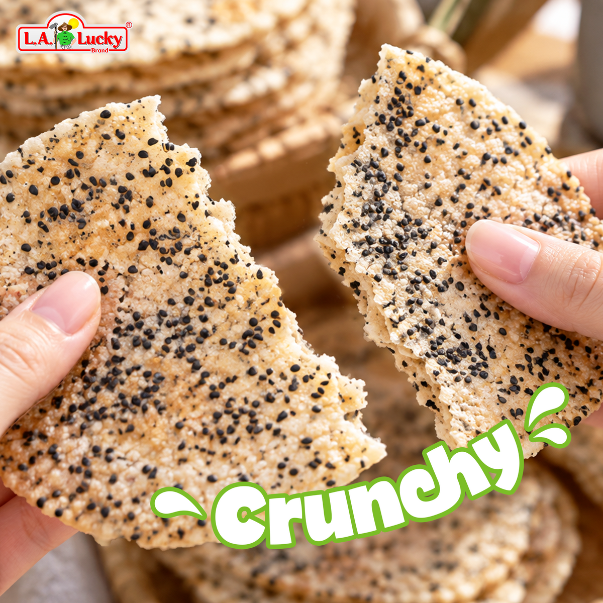 Crunchy Dong Phuong Sesame Baked Rice Crisps