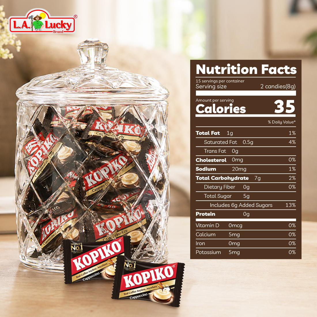 Kopiko Cappuccino Candy 800 g jar