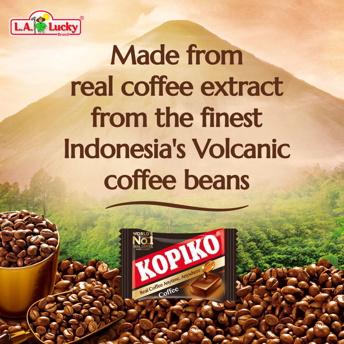 Kopiko Coffee Candy with rich coffee flavor