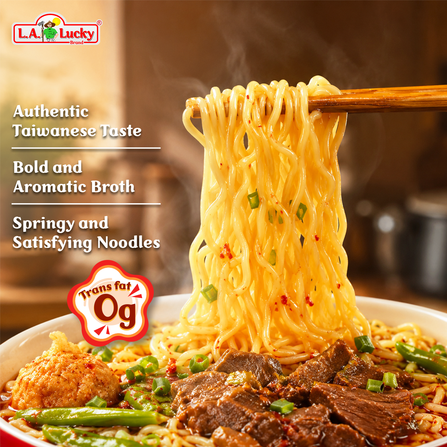 Bowl of Kung Fu artificial beef flavor instant noodles