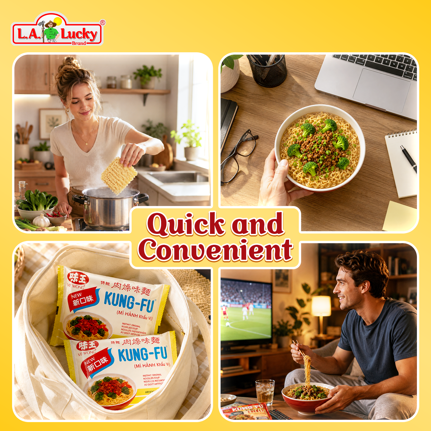 Kung Fu artificial onion flavor instant noodles for a convenient meal