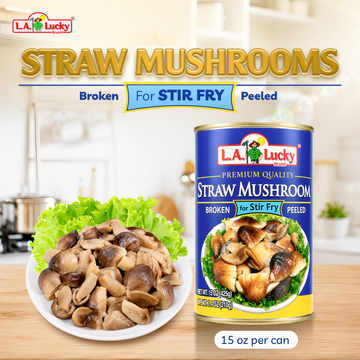 L.A. Lucky Broken Peeled Straw Mushrooms can front
