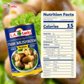 L.A. Lucky Straw Mushrooms nutrition facts panel
