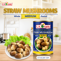 L.A. Lucky Whole Peeled Straw Mushrooms 15 oz can front