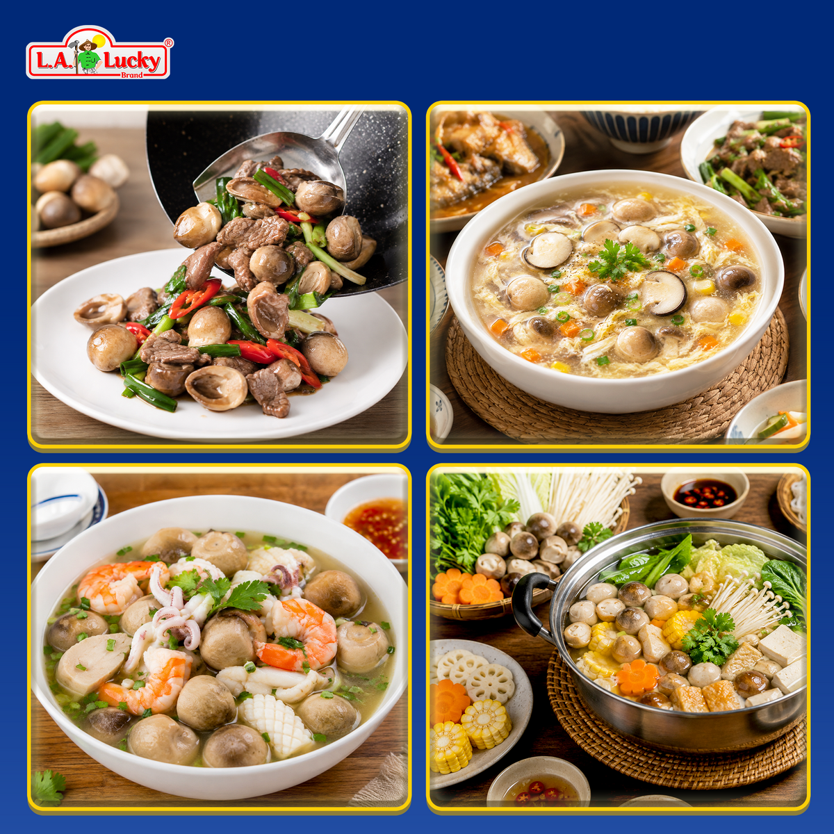 L.A. Lucky Whole Peeled Straw Mushrooms large nutrition panel