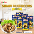 L.A. Lucky Whole Peeled Straw Mushrooms pack of 6, 15 oz cans