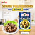 L.A. Lucky Whole Unpeeled Straw Mushrooms 15 oz can front