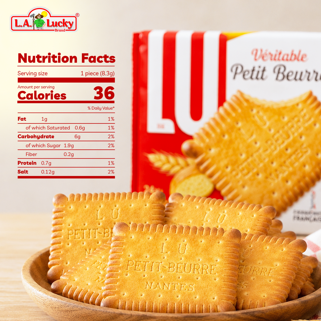 LU Petit Beurre Biscuits, Classic French Butter Cookies, 24 Count