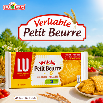 LU Petit Beurre Biscuits, Classic French Butter Cookies, 48 Count