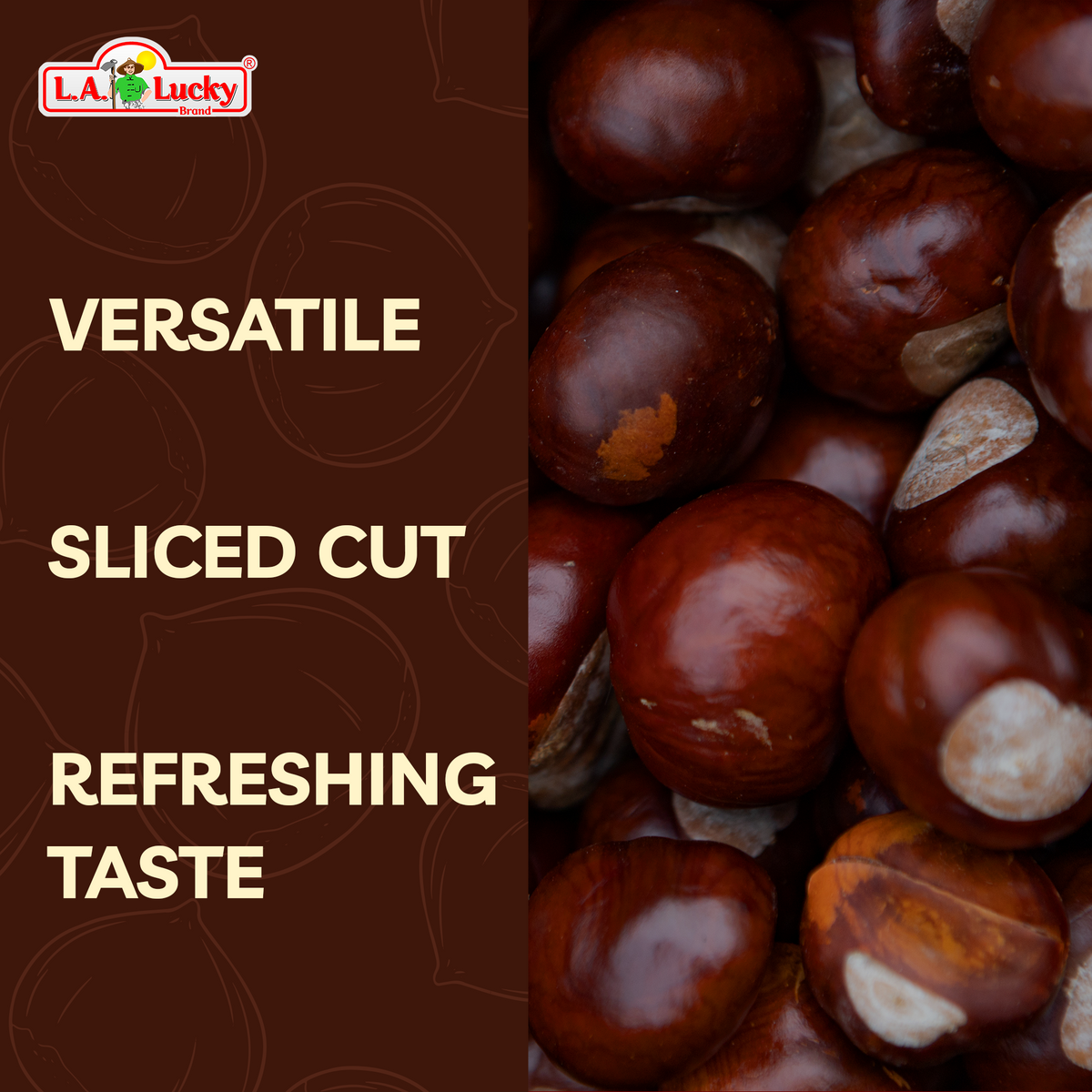 Sliced cut Lucky Crown Water Chestnuts