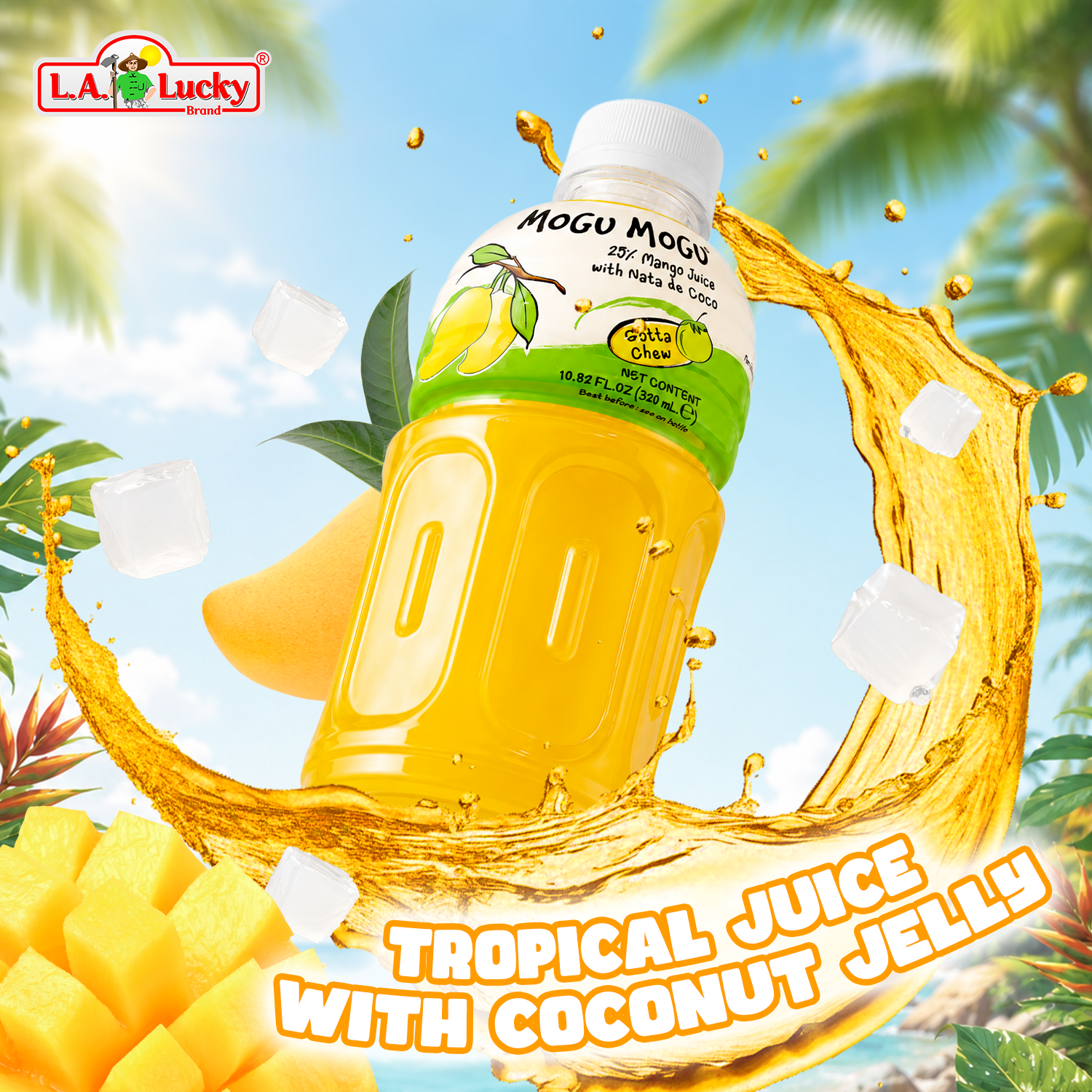Refreshing Mango Beverage with Nata de Coco