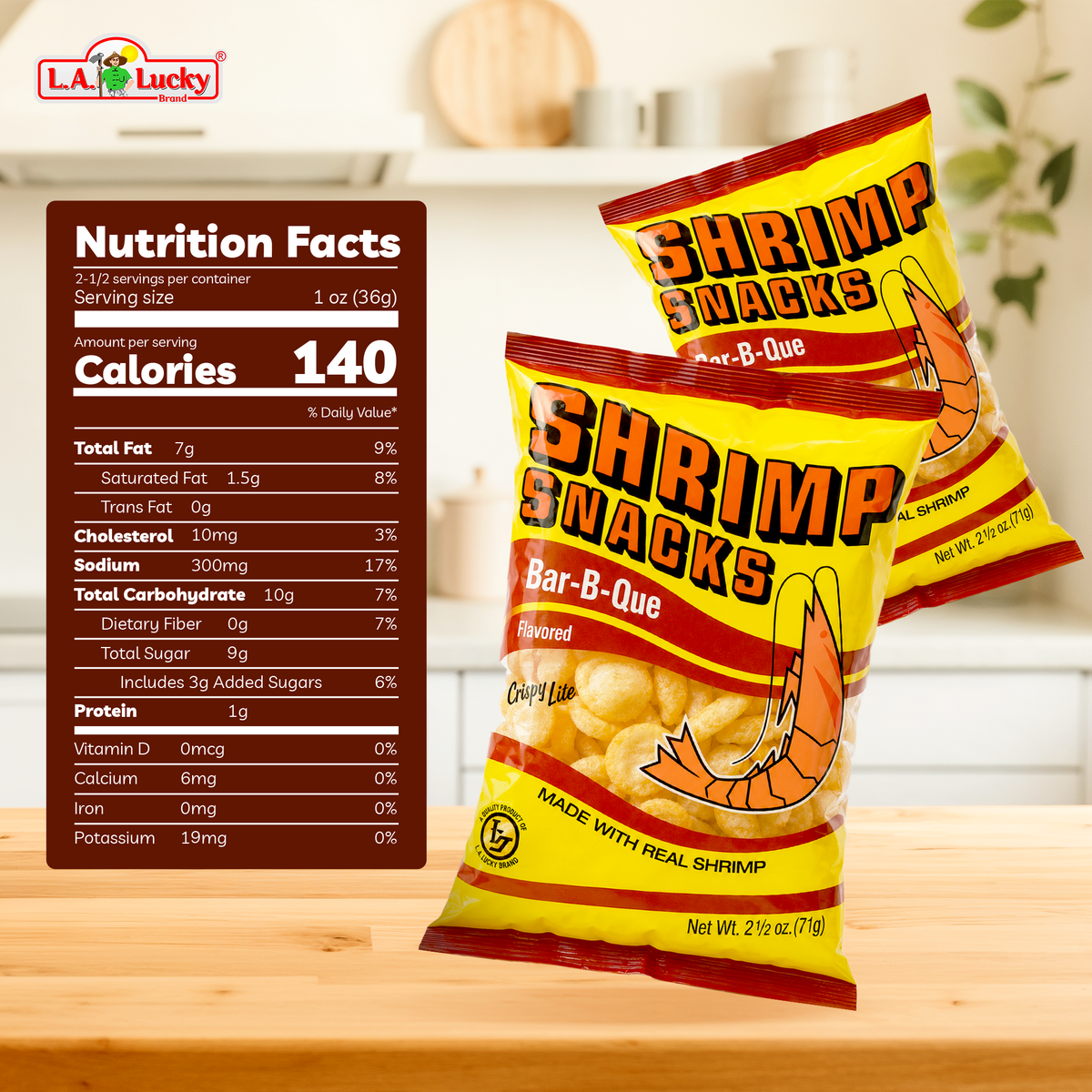 MARCO POLO BBQ Shrimp Chips 2.5 oz bag front