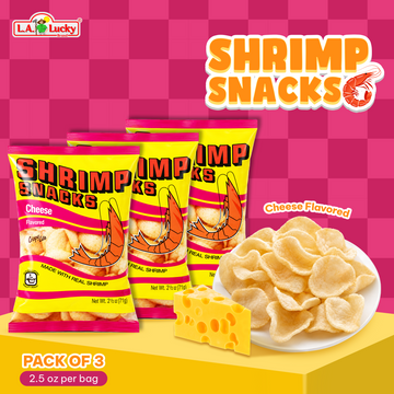 MARCO POLO Cheese Shrimp Chips pack of 3, 2.5 oz bags