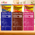 Nutrition facts for MARCO POLO Shrimp Chips Mix three flavor pack