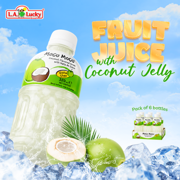 Coconut Flavored Drink with Nata de Coco Coconut Jelly, 10.82 fl oz (320ml) Bottles