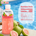 Nutrition facts for Mogu Mogu Pink Guava Flavored Drink with Nata de Coco
