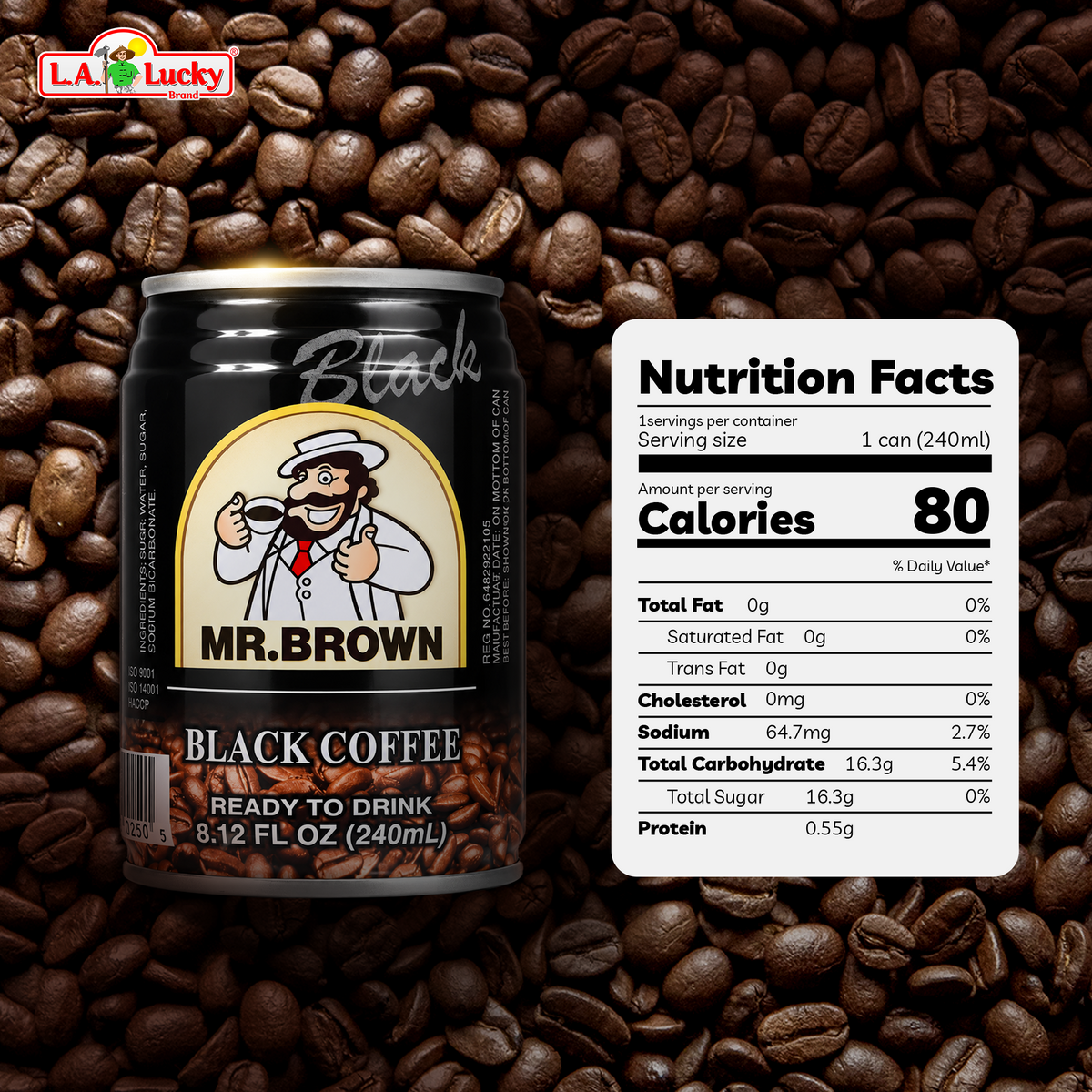 Mr. Brown Black Coffee can front