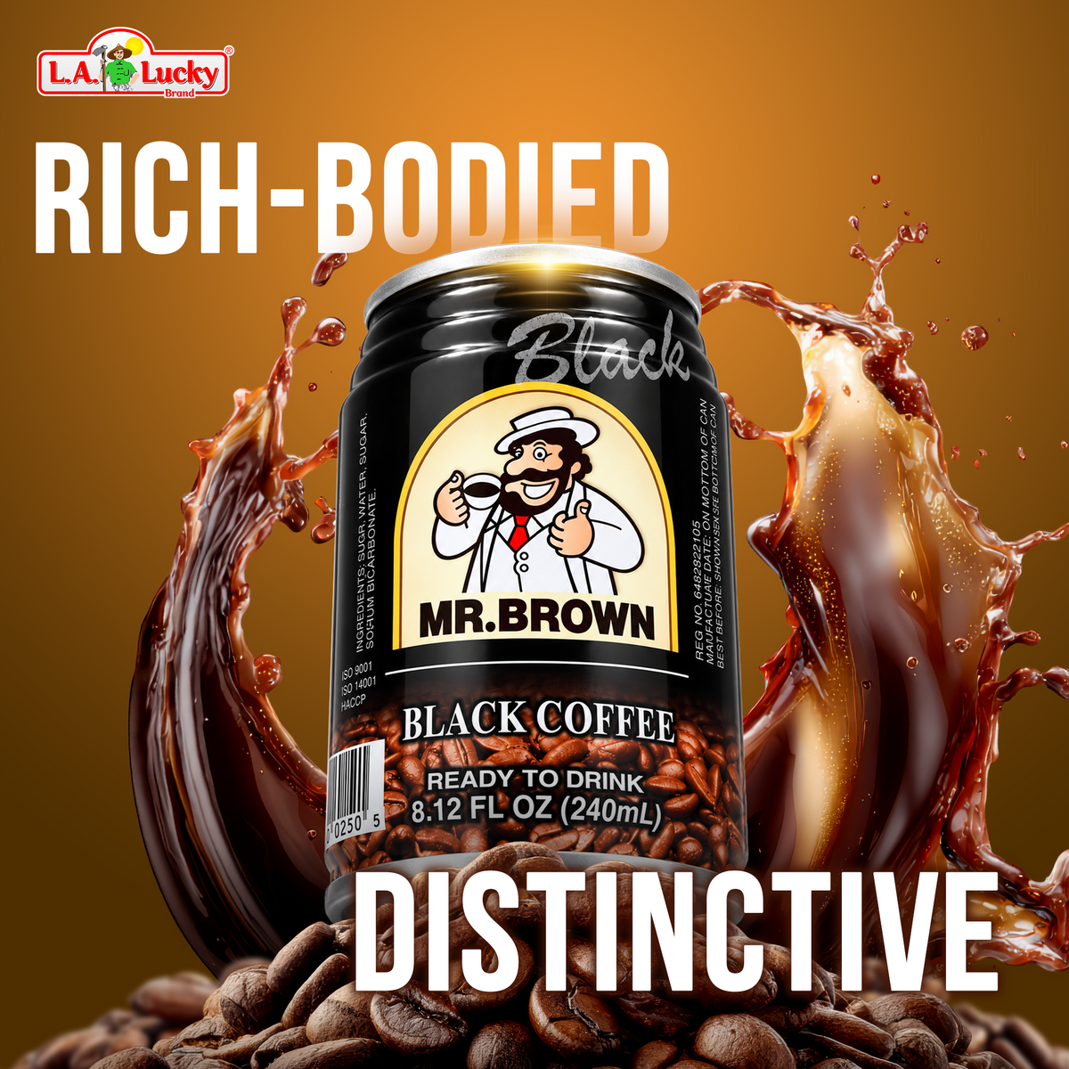 Mr. Brown Black Coffee can side view