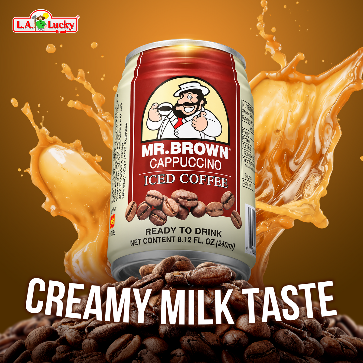 Mr. Brown Cappuccino Iced Coffee nutrition facts panel
