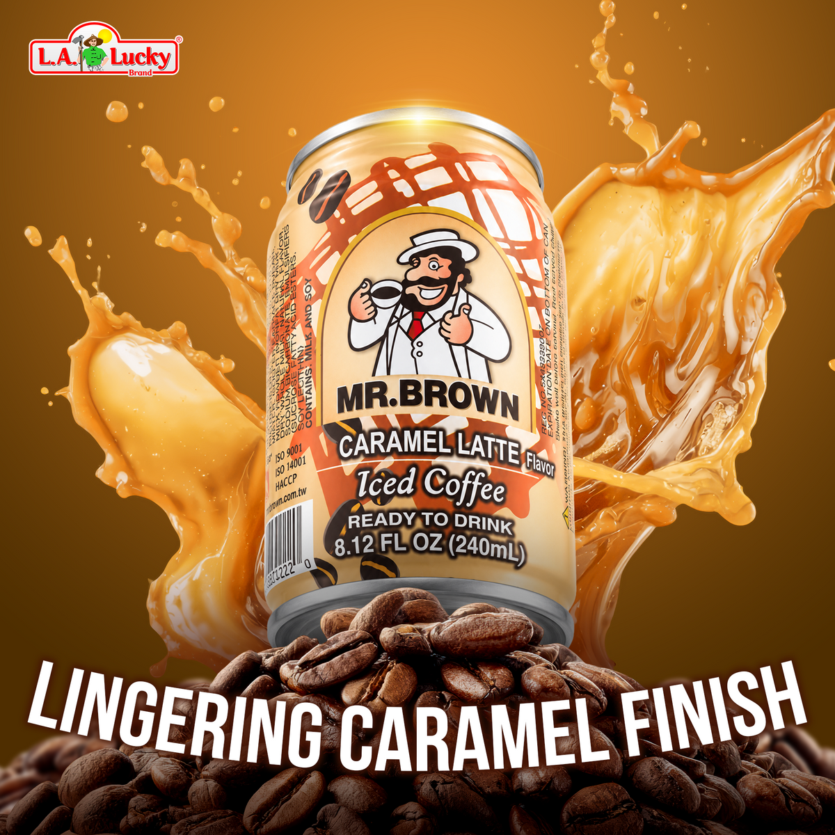 Mr. Brown Caramel Latte Iced Coffee nutrition facts panel