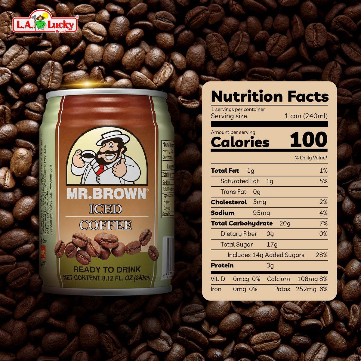Mr. Brown Original Iced Coffee can front