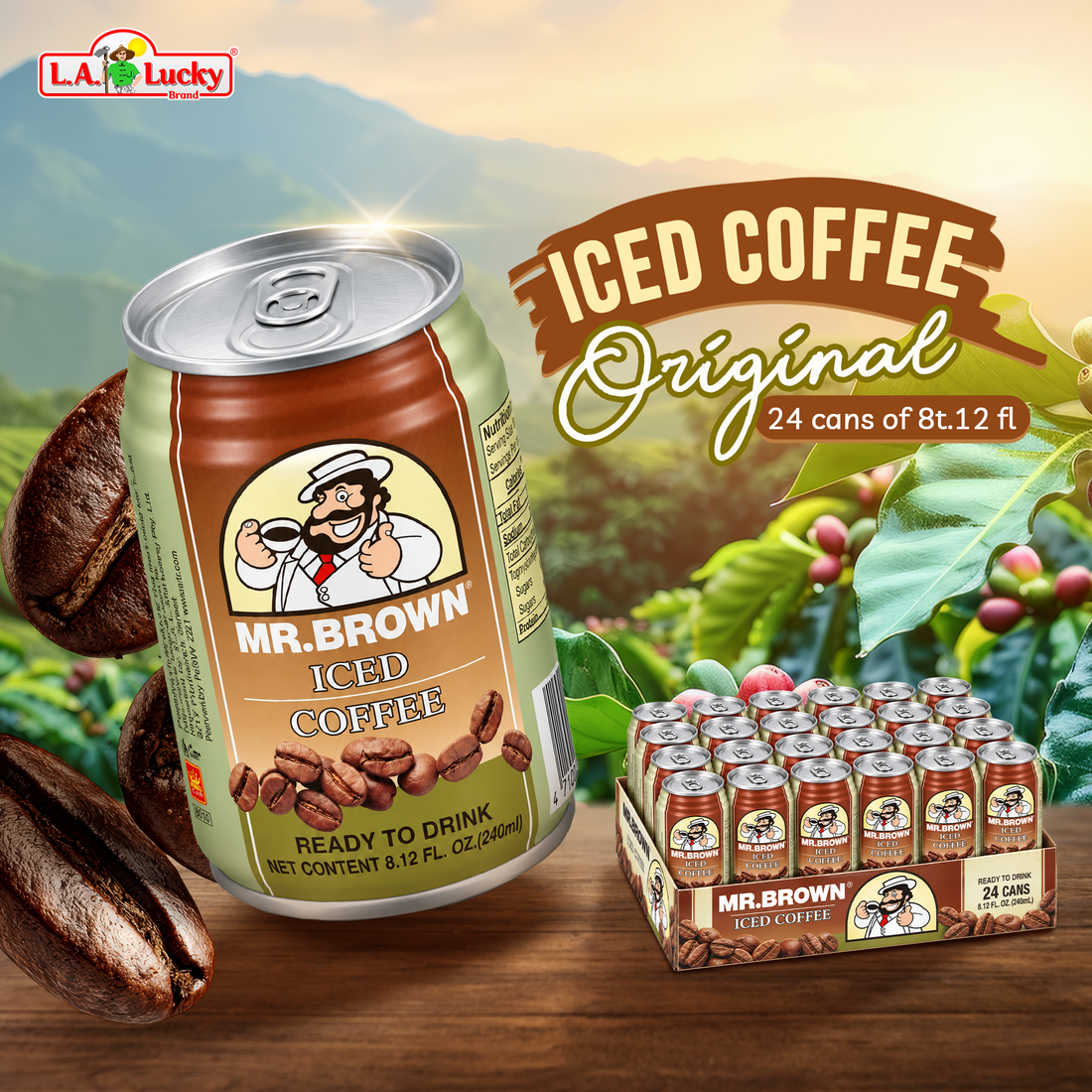 Mr. Brown Original Iced Coffee pack of 6 front